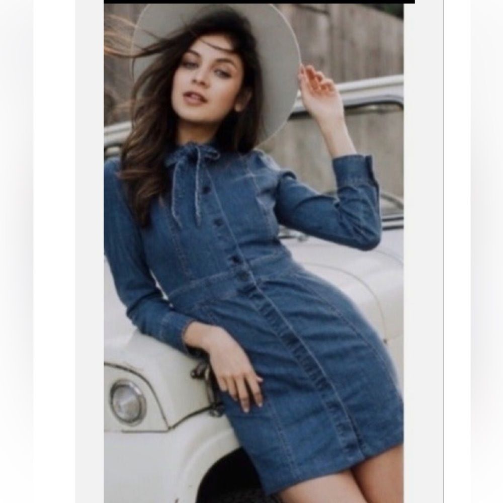 Madewell Blue Long Sleeve Denim Dress - Picture 10 of 11